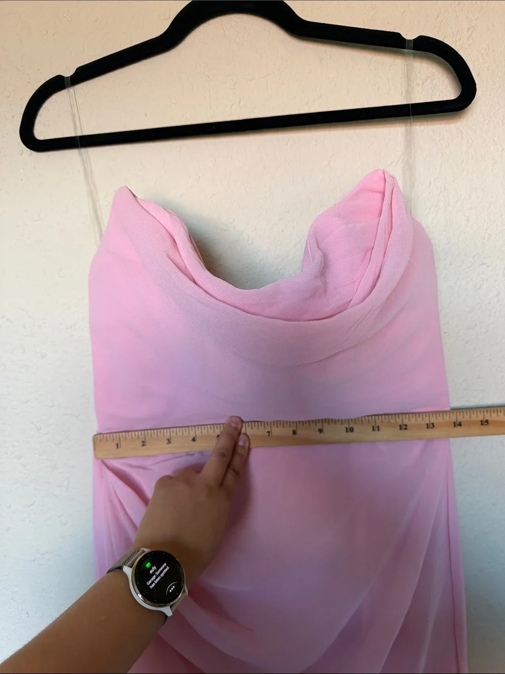 HOUSE OF CB 'Adrienne' Pink Quartz Strapless Gown size M A-C